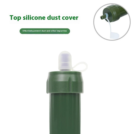 Portable water filter straw for hiking and camping
