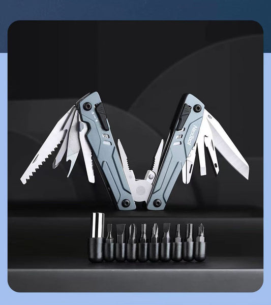 Stainless steel sailor multitool with folding knife