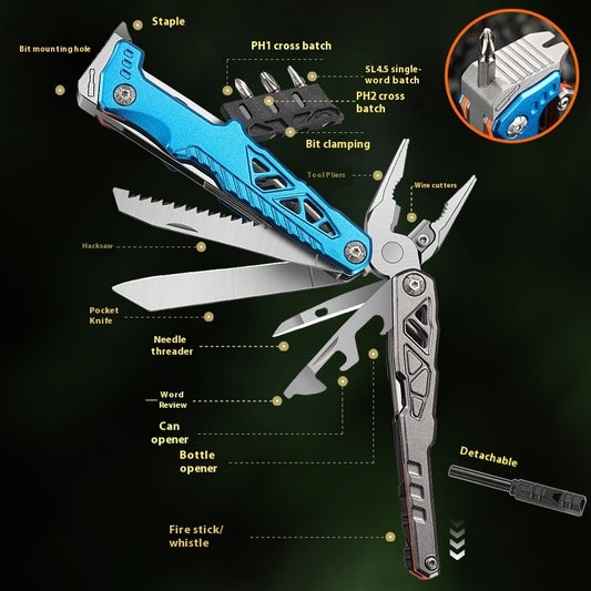 Heavy-duty multitool with hammer and pliers