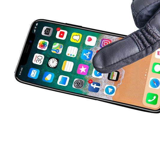 Leather climbing gloves with knuckle protection and carabiner