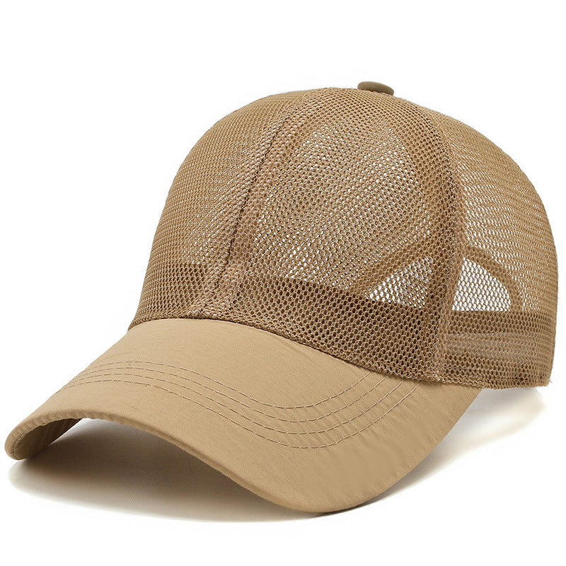 Breathable mesh baseball cap for outdoor sun protection